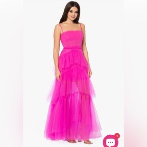 Betsy & Adam Vibrant Pink Maxi Dress